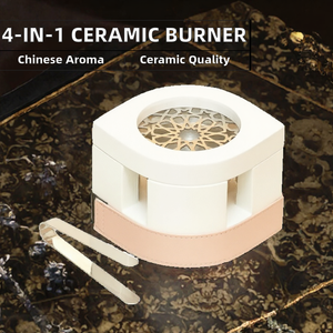 เตาเผากำยานพร้อมสายหนังสีชมพูและที่คีบโลหะสำหรับกระจายกลิ่นหอม - Product Image 2