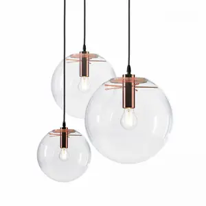 Modern minimalist creative glass ball chandelier Nordic personalized dining table in dining room bar Bubble Ball single head sma
