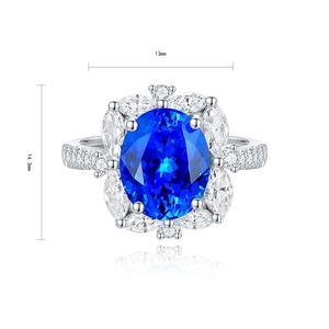 Gran oferta, corte ovalado, oro blanco de 18 quilates, 925 piedras preciosas naturales de plata, sin calentar, anillo de zafiro azul real de Sri Lanka, joyería fina - Product Image 2