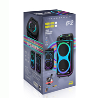 Altavoz Karaoke Inalámbrico NDR-820 de 8 Pulgadas con Bluetooth, Micrófono, Luces RGB Portátiles, Subwoofer 3D con Bajos Potentes, Ideal para Fiestas