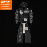 Blouson à capuche personnalisé OEM pour homme 100% coton délavé à l'acide, fermeture éclair intégrale, écologique, anti-plis, coupe oversize, style Y2K Street