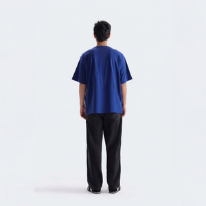 เสื้อยืดผู้ชายไซส์ใหญ่ สีน้ำเงิน แขนสั้น คอกลม สไตล์ลำลอง ผ้าเจอร์ซีย์คอตตอน 100% ระบายอากาศได้ดี เป็นมิตรกับสิ่งแวดล้อม - Product Image 3