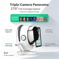 Scanner facial 3D à trois caméras avec analyse cutanée IA, imagerie spectrale 8 spectres, analyse de l'hydratation et de la pigmentation pour salon