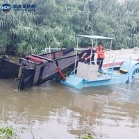 Полностью автоматическая машина для резки и сбора водяного гиацинта для очистки поверхности рек и озер
