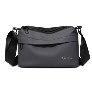 Sac bandoulière en cuir pour homme, sac en nylon tendance 2026, sac décontracté pour étudiant, sac d'affaires élégant pour homme - Product Image 1