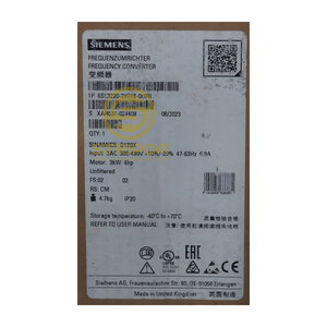 6SL32203YE180UF0 6SL3220-3YE18-0UF0 ตัวแปลงความถี่อุตสาหกรรม 3kW ประสิทธิภาพสูงสำหรับปั๊มและพัดลม - Product Image 2