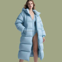 Doudoune matelassée personnalisée grande taille longue Ski hiver dame coupe-vent mode fermeture éclair femmes oie blanche manteaux de luxe de luxe