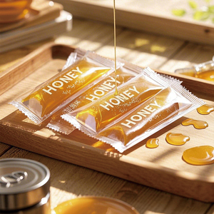 Tùy Chỉnh Túi Mật Ong Nhiệt Trở Lại Con Dấu Niêm Phong Mật Ong Gói Xé Miếng Nhỏ Nhựa Bao Bì Chất Lỏng Túi Hoàng Gia Mật Ong Túi - Product Image 1