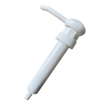 Distributeur de lotion à pompe à long bec en plastique blanc, tête de pompe de qualité alimentaire à filetage côtelé 38/410 pour sirop, sauce, savon liquide