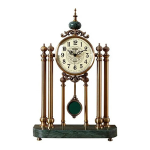 European American Style Pendulum Clock Marble Base <b>Tabletop</b> Ornament Living Room Decor Grandfather Clock Design - Product Image 5