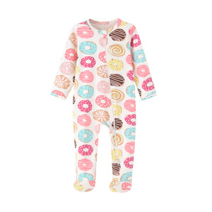 Hongbo – Lots mystère de vêtements pour bébé en bambou personnalisés, imprimés, unisexes, avec fermeture éclair, grenouillères à pieds, automne-hiver - Product Image 3