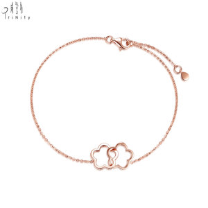 Hong Kong Supplier Trendy Flower Design 18K Rose <b>Gold</b> Real Natural Diamond Bracelet For Girls Daily Wear Fine Jewelry Wholesale - Product Image 3