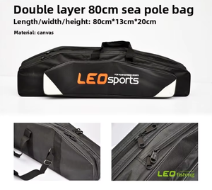 26172 Borsa per Canne da Pesca in Mare a Doppio Strato in Tela, Grande Capacità 80cm, Custodia Pieghevole Multifunzione - Product Image 2