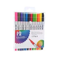 Poignée blanche/noire pour enfants aquarelle douce Double tête aquarelle pinceau stylo ensemble lavable coloré Art marqueurs pour enfants