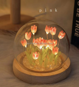 Lámpara de Noche Artificial para Dormitorio, Lámpara LED de Noche con Adornos Hechos a Mano, Regalos de Cumpleaños, Flor de Tulipán, Luz Nocturna - Product Image 2
