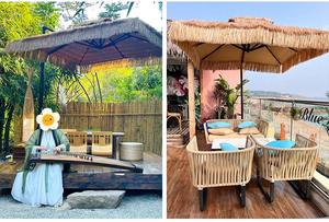 <span class=keywords><strong>Parasol</strong></span> avec surface inclinable Paille de simulation de jardin multifonctionnelle, parapluies jupe Tropical hawaïen couleur naturelle ronde/ - Product Image 5