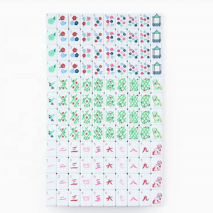 Mahjong américain rouge, tuiles en acrylique à 4 couches, 160 tuiles gravées, <span class=keywords><strong>jeu</strong></span> luxueux et idée cadeau de Noël - Product Image 4