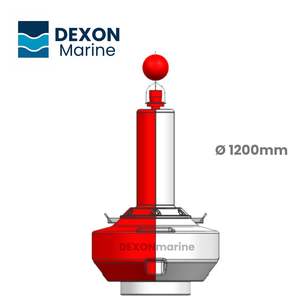 Boa Galleggiante Laterale Rossa Diametro 1200mm per Navigazione, Realizzata in LLDPE, Forniture Marine Dexonmarine, Lanterna Solare/DC, 400KG - Product Image 2