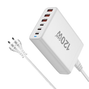 <span class=keywords><strong>Cargador</strong></span> de escritorio multifunción de 120W 3A3C con nitruro de galio y PD, con 6 puertos para carga directa de escritorio para <span class=keywords><strong>iPhone</strong></span> y Samsung - Product Image 3