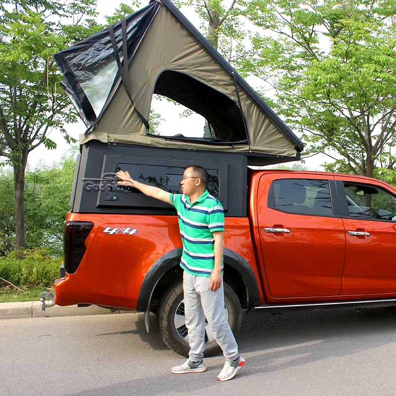 4x4 pick-up double cabine en aluminium auvent avec toit tente camion Topper pour Ford Ranger T6 T7 Toyota Hilux Np300 Dmax