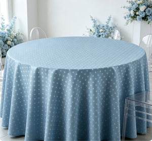 <span class=keywords><strong>Nappe</strong></span> <span class=keywords><strong>ronde</strong></span> simple en PVC enduit Home Direct, 160 cm, vert sauge à pois - Product Image 2