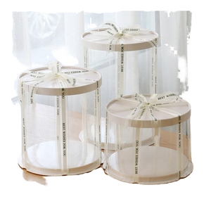 Imee Customized Transparent <strong>Cake</strong> <strong>Box</strong> 6 8 10 Inch Foldable Birthday Gift Packing <strong>Box</strong> with Free Logo 2mm Thick for Food - Product Image 1