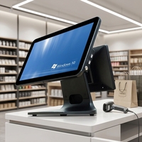 Système de point de vente DY tout-en-un avec écran tactile 15,6 + 11,6 pouces, Windows/Android, Google Store, avec deux écrans 11,6 pouces