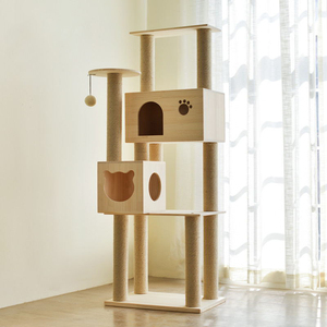 Casa de Madera de Lujo para Mascotas, Muebles para Gatos, Casa de Árbol para Gatos - Product Image 2