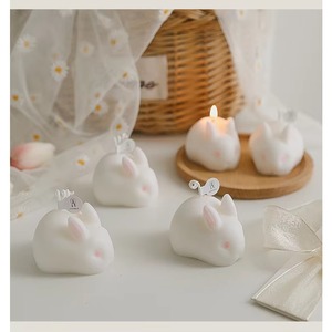 Bougies parfumées en cire de soja faites à la main, en forme de lapin mignon, cadeaux petits et adorables, prix direct usine le plus bas - Product Image 4