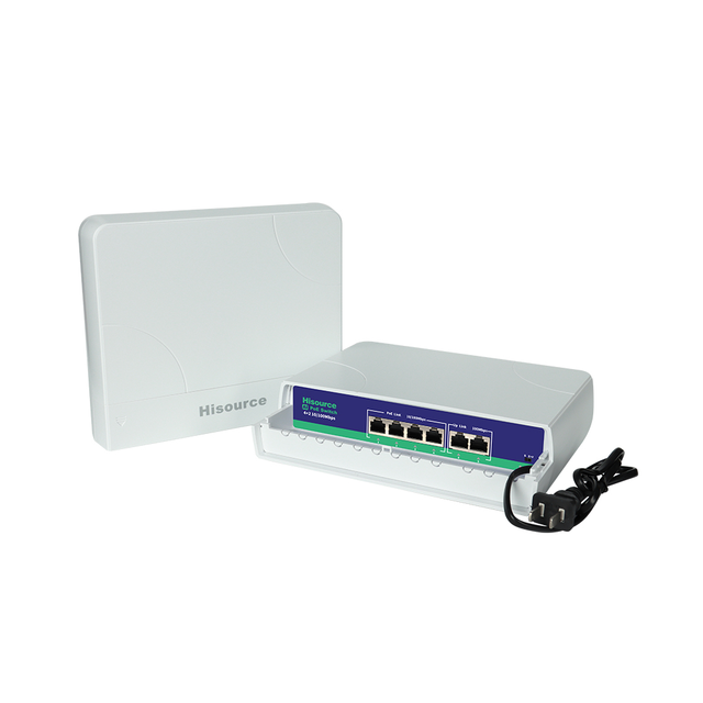 Hisource 4 Port PoE Switch 48V Ethernet Switch OEM Unmanaged IEEE802.3af/at Standard Waterproof PoE Switch for Outdoor Use