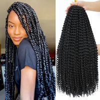 Extensions de cheveux tressés au crochet Passion Twist de 18 pouces, en fibre haute température, thermoformables à l'eau chaude, pour tressage en vrac, teintes