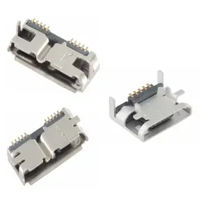 90 Degree Horizontal SMT Double Mouths Type B Micro USB 3.0 Female Connector