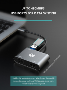 Docking Station VCOM <span class=keywords><strong>USB</strong></span> 3.1 con HDMI 4K, VGA 1080P, PD 3.0, Ricarica 100W, <span class=keywords><strong>Hub</strong></span> <span class=keywords><strong>USB</strong></span>-<span class=keywords><strong>C</strong></span> - Product Image 4