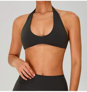 Wholesale Women Halter U Neck Yoga Bra Backless Removable Pad Low Impact Sports Bra Gym Pilates Running Fitness Top - Product Image 1
