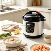 Cuisinière électrique à pression grande capacité avec système de verrouillage de sécurité et menus prédéfinis multiples pour usage domestique et commercial