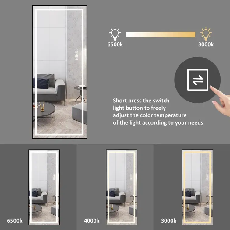 Led Bcklit Bathroom Mirrors Rectangle Smart Backlit Led Mirror With Touch Switch For Bathroom