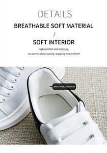 Chaussures de sport en cuir pour femmes, chaussures d'hiver A3 en polyuréthane et caoutchouc, nouvelle mode, polyvalentes, décontractées pour femmes, blanches - Product Image 4