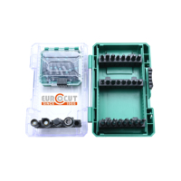 EUROCUT Boîte en plastique d'accessoires pour outils électriques, Kit de grande taille de embouts de tournevis à chocs et embouts hexagonaux