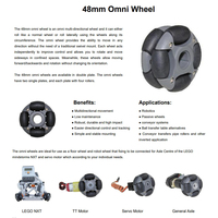 Un ensemble de roues omnidirectionnelles de 48 mm 14113 pour Lego Nxt et moteur servo