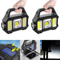 Lampe LED d'urgence portable XSY pour extérieur, IP65, ABS, recharge solaire, batterie Ni-Cd 1200mAh, 6W, Ra90 CRI, haute efficacité, 2 modes d'urgence