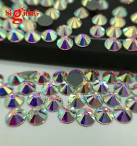 High quality rhinestone iron on loose gemstone hotfix cristal beads SS20 Crystal ab