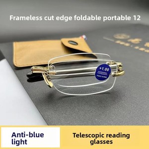 <span class=keywords><strong>Gafas</strong></span> de lectura plegables ultraligeras sin montura HD con llavero, antiluz azul, con adornos de diamantes, para presbicia, de moda transfronteriza. - Product Image 2