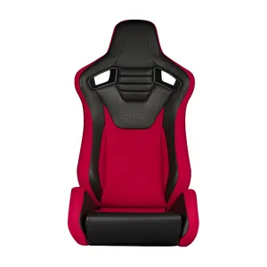 Asientos de carreras de coche ajustables, cubo reclinable de cuero de PVC, color rojo y rosa, Universal