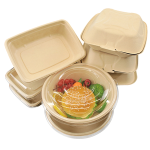 PFAS FREE Solenis Eco Friendly Biodegradable Disposable Round 16 32 48oz Pulp Sugarcane Fiber Pulp Bagasse Salad Bowl