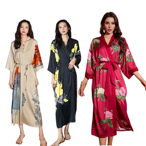 All'ingrosso pigiama da <span class=keywords><strong>donna</strong></span> taglie forti nuovo accappatoio <span class=keywords><strong>Kimono</strong></span> in seta da <span class=keywords><strong>donna</strong></span> accappatoio da <span class=keywords><strong>donna</strong></span> in raso abiti Sexy abiti da <span class=keywords><strong>donna</strong></span> in raso - Product Image 1