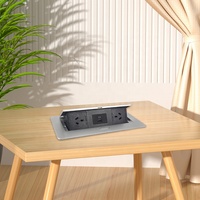 Prise de courant encastrée 10A Table de conférence avec panneau de couverture Pop Prise de bureau cachée pour salle de réunion Bureau Prises électriques