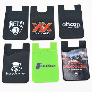 Custom Logo Printed Silicone Card Holder Phone Wallet With Stand Cell Phone Silicone Stand Card Holder Wallet