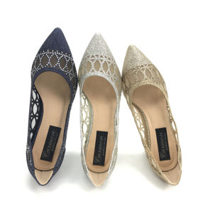 Womens Lace Mesh <strong>Court</strong> <strong>Shoe</strong> Rhinestone Lady <strong>Shoes</strong> Pointed Toe <strong>Block</strong> <strong>Heel</strong> Comfort Styles - Product Image 1