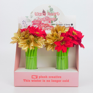 O & Q, bolígrafos de tinta de Gel azul tipo hoja del fabricante, diseño clásico de Flores Navideñas, hermosa tienda de papelería delicada, regalos de 0,5mm - Product Image 6