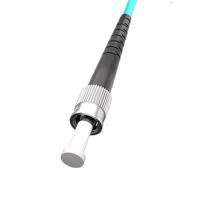 1m (3ft) Fiber Patch Cable2 Fibers ST UPC Duplex to ST UPC Duplex Multimode OM3 Riser OFNR2.0mm Tight-Buffered Aqua